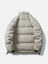 Pufferjacke mit Gothic-Reflexschrift